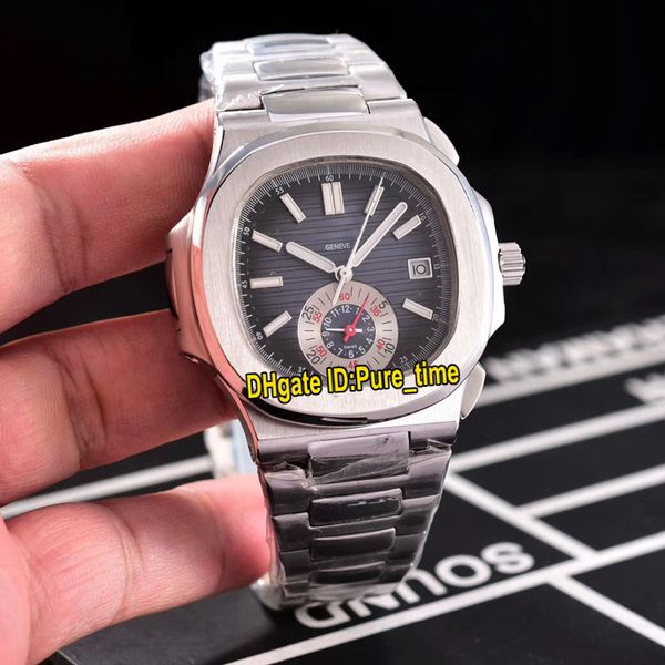 

40 мм дата новый спорт наутилус 5980 / 1a-001 5980 / 1a синий циферблат автоматические мужские часы браслет из нержавеющей стали мужские час, Slivery;brown