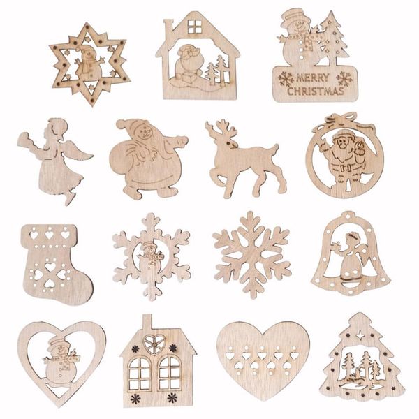 

lumiparty diy wooden chip christmas tree hanging pendant ornaments kids toy