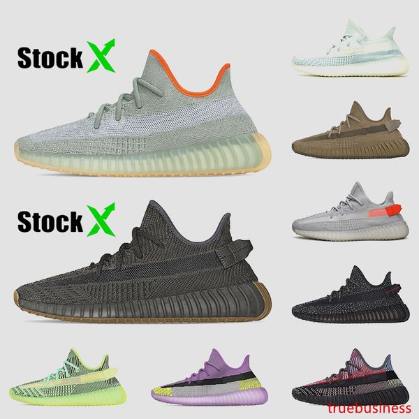 

kanye west stock x running shoes for men women cinder desert sage tail light earth yecheil reflective black mens trainers women sneakers