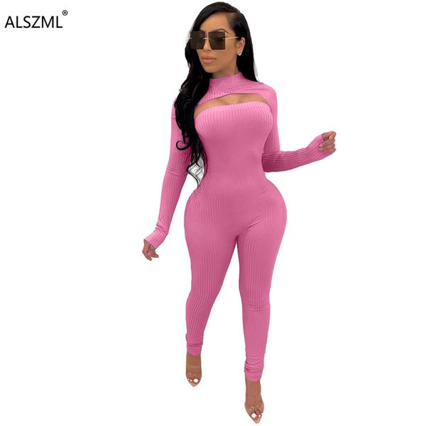 

2020 нового дизайна простой моды леди стенд воротник короткие тройники и без бретелек тощего комбинезона длинных брюки 3 цвета сексуального, White