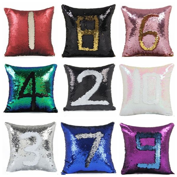 

mermaid sequins pillow case reversible sequin cushion cover glitter diy magic pillows cover car sofa pillowcase home decorative 18color zyq8