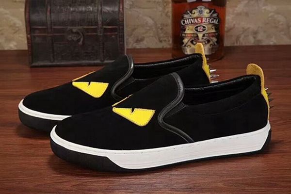 

h826 2019 luxury designer mens shoes eye pattern design casual shoes student white soles shoes blue tide spring and autumn tide shoe mens, Black