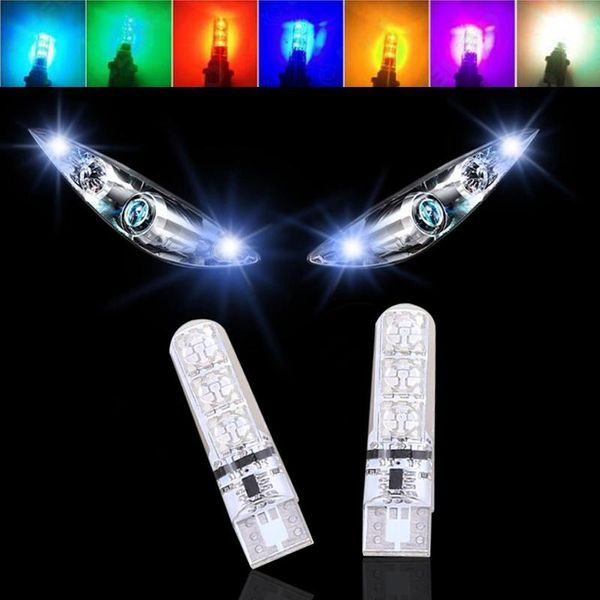 

remote control t10 car led bulb 6 smd multicolor w5w 501 side light