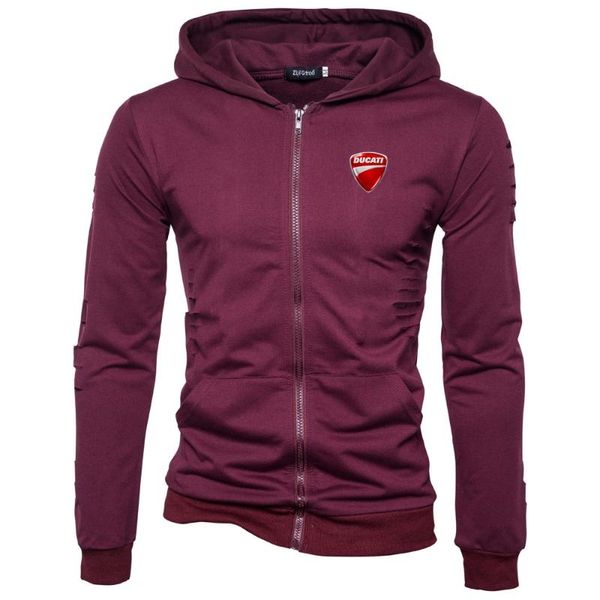 

new brand wild warm winter fitness muscles solid color hoodies ducati thicken personality zipper fast delivery, Black