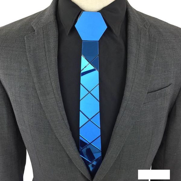 

ручной bling синий галстук акриловые мужчины тонкий мода тощий шелковый шестигранной связи геометрический узор свадьба синий океан зеркало t, Blue;purple