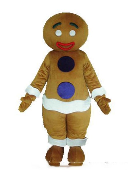 Costume della mascotte dell'uomo di pan di zenzero marrone personalizzato professionale Costume da uomo di pan di zenzero Vestiti di carattere Vestito operato da festa di Halloween di Natale
