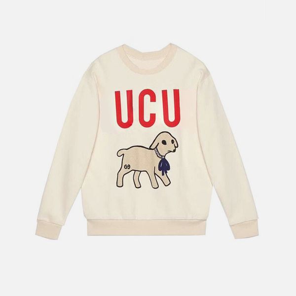 

19ss logo печать фуфайки o-образным вырезом пара топ сделано в италии пальто с длинными рукавами рубашки мода хип-хоп кофты, Black