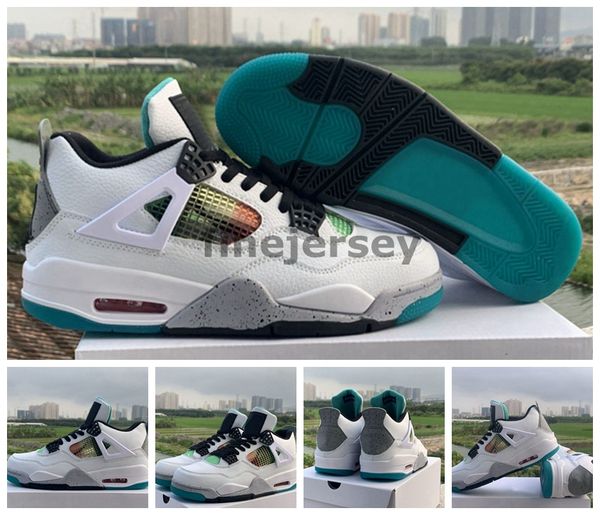 

2020 новый конструктор rasta 4 4s баскетбол обувь для мужчин карнавал lucid зеленый белой кожи спортивных кроссовки корзинка тренеры zapatos