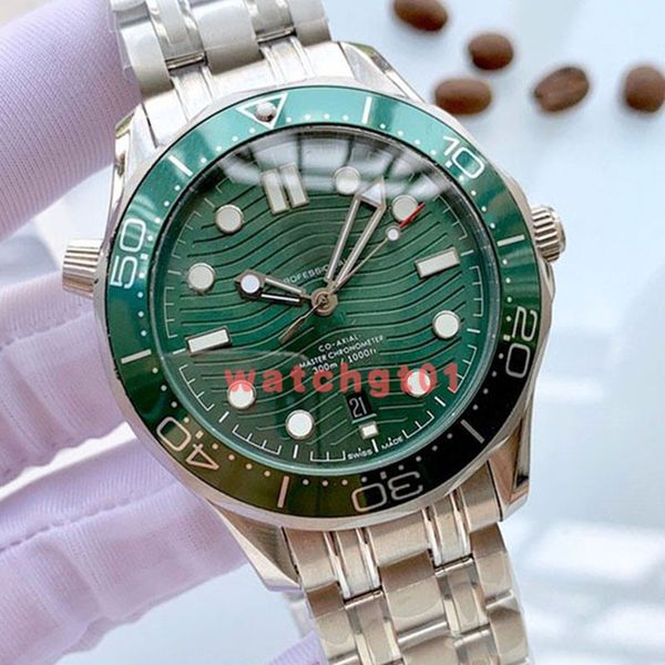 

2020 горячие мужские часы коаксиальная мужчин хронометр автоматические механические движения diver 300m джеймс бонд стали группа мужчин нару, Slivery;brown