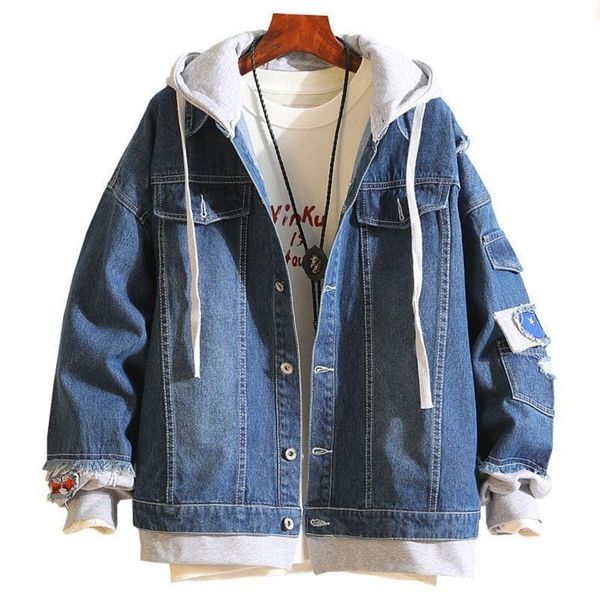 

мужская 2020 роскошная дизайнерская одежда мужчины ковбой толстовки бомбер джинсы байкер куртка пальто повседневная мода дырка куртки, Black;brown