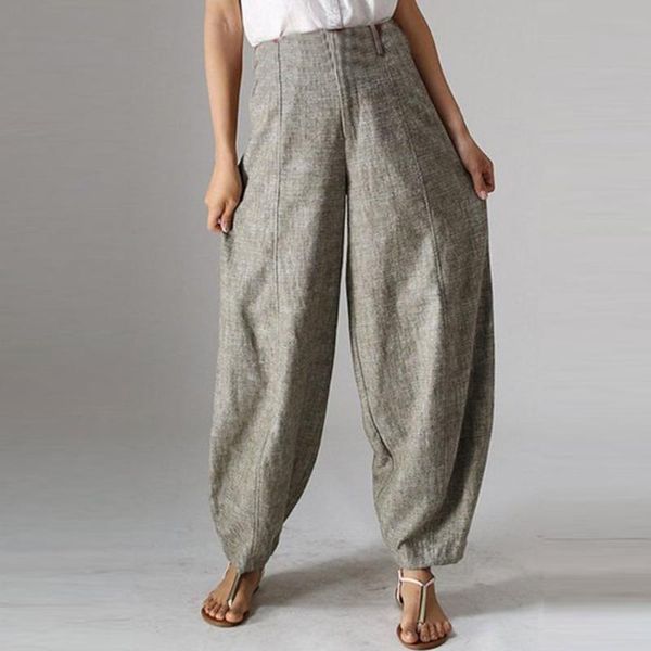 

men's pants 2021 style women fashion casual full length cotton high waist solid color trousers ladies z816, Black