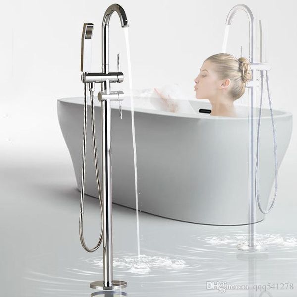 

floor mounted bathtub faucet chrome with hand shower bathroom tub sink mixer tap standing swivel spout shower mixer tap