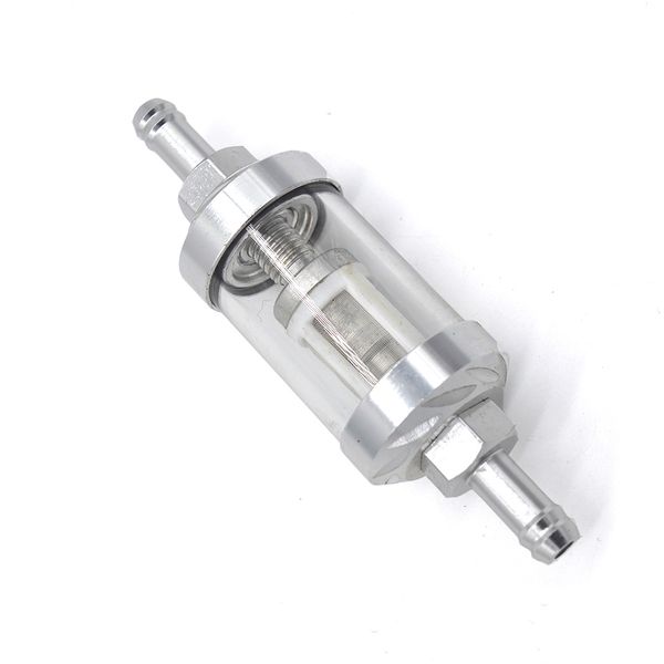 

8mm cnc aluminum alloy glass motorcycle gas fuel gasoline oil filter moto accessories for atv dirt pit bike motocross