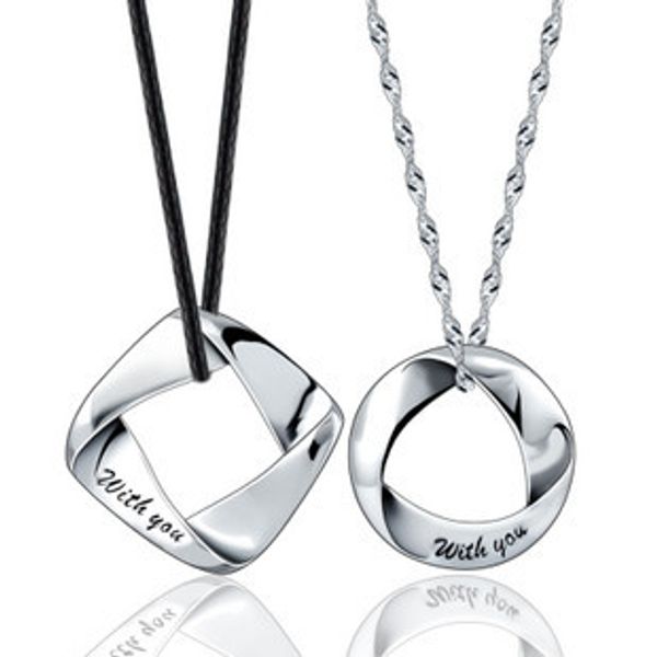 

nice fashion men women steel plating couple necklace retro jewelry gift, Silver