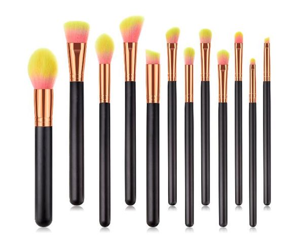 

beauty tools 12pcs makeup brushes set foundation wooden handle brush