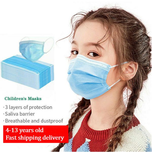 

disposable children kids boy girl mask 3 layers pm2.5 nonwoven disposable mouth face masks soft breathable