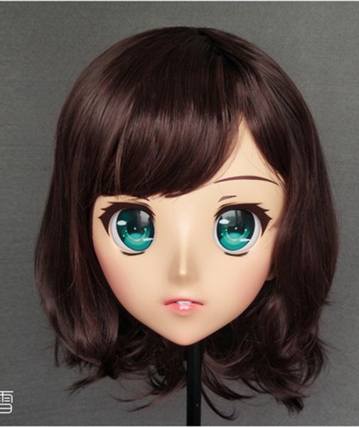 

gl mask 29) real lifesize halloween party bjd baby doll anime mask cosplay kig anime silicone masks cosplay kigurumi cross dressing, Black;red