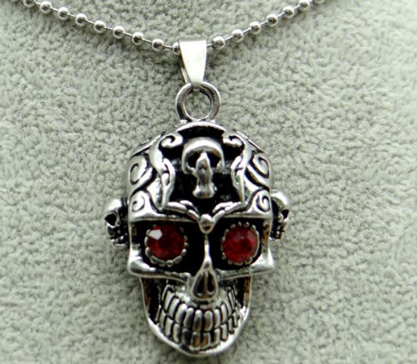 

fashion natural antiek zilver zinklegering skull charm pendant for diy making necklace accessories, Silver