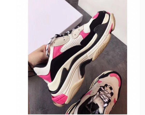 

2020 triple men's and women's fashion luxury designer shoe platform sneaker black reproduction white green grey men's trainer