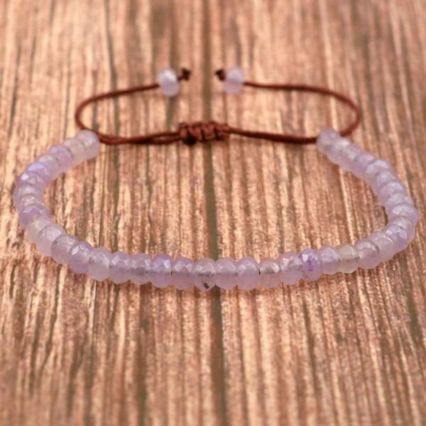 

purple crystal stone natural stone bracelet men beads jewelry for women girls lucky yoga meditation bracelet gift friend, Black
