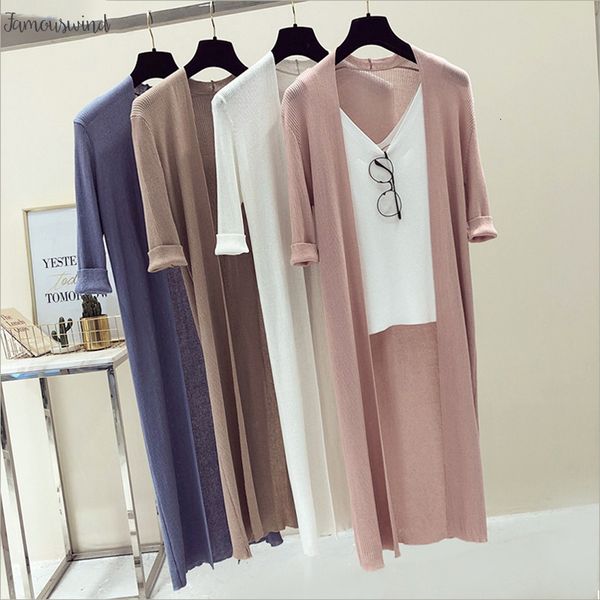 

вязать свитер кардиган топ женщин весна-лето v шеи твердые тонкие пальто женщин вскользь кардиганы 3 4 рукава пальто куртки, White;black