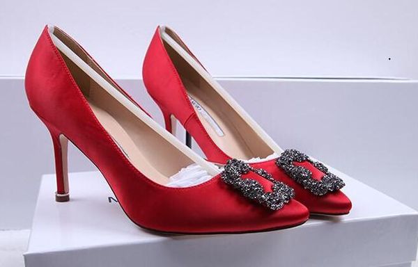 

2019 italy brand mercerized denim genuine silk wedding shoes silver rhinestone high heels wedding bridal shoes with, Black