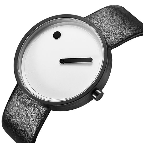 

geekthink quartz men watch casual men wristwatch black leather simple male clock waterproof relogio masculino, Slivery;brown