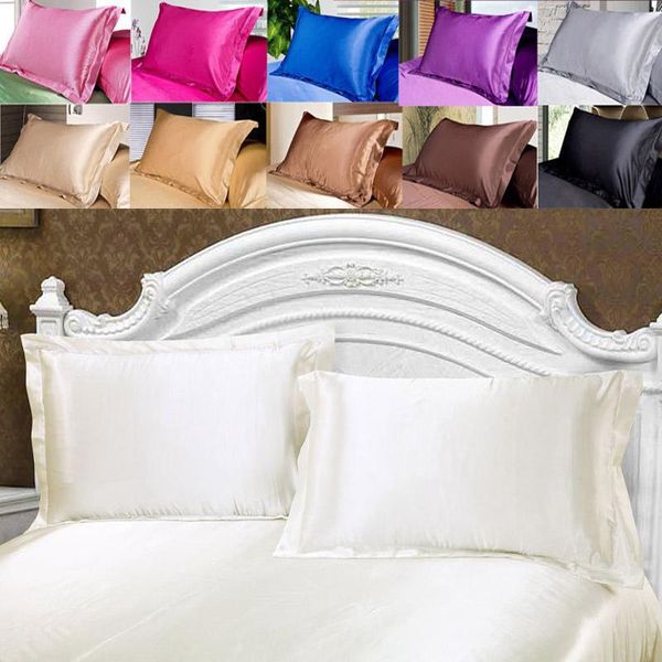 La più recente copertura della federa di seta Glamour Rectangle Pillow Case Cushion Home Sofa Car Decor Ice silk Bright Pillow Covers 48 * 74cm WX-P15