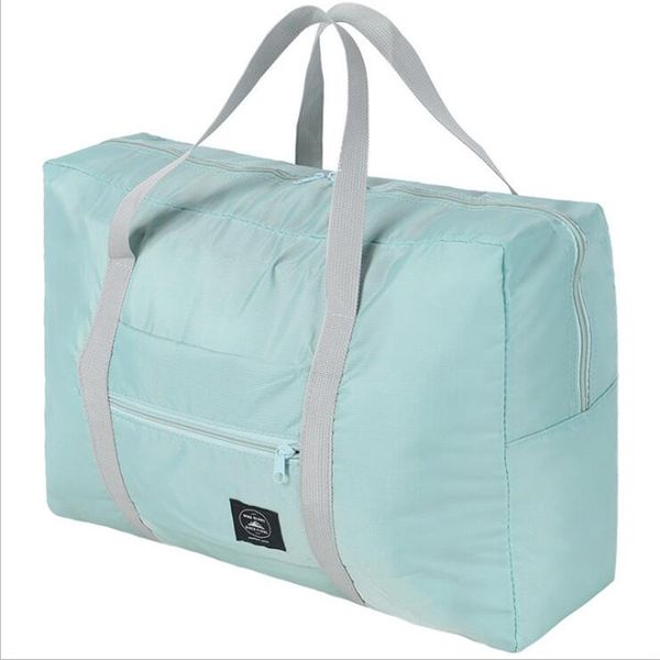

waterproof nylon travel bags organizer women men large capacity folding duffle bag organizer packing cubes luggage girl weekend bag, Blue;pink
