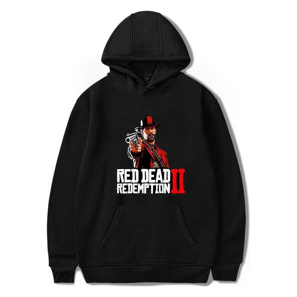 

red dead redemption 2 fashion hoodies men woman designer clothes hooded sweatshirts, Black