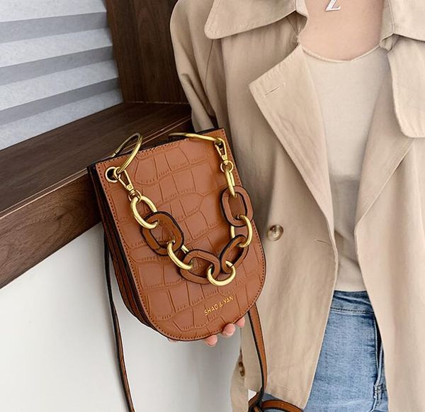 

женщины сумки плеча конструктора зерна ручки сумки класса люкс pu кожа crossbody сумка lady большие кошельки супер аллигатор saddle bag mini