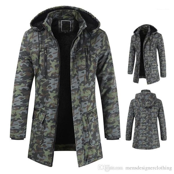 

пальто повседневные камуфляжные печатные с длинными рукавами с капюшоном толстые куртки на молнии мужские модные пальто мужские дизайнерские, Black;brown