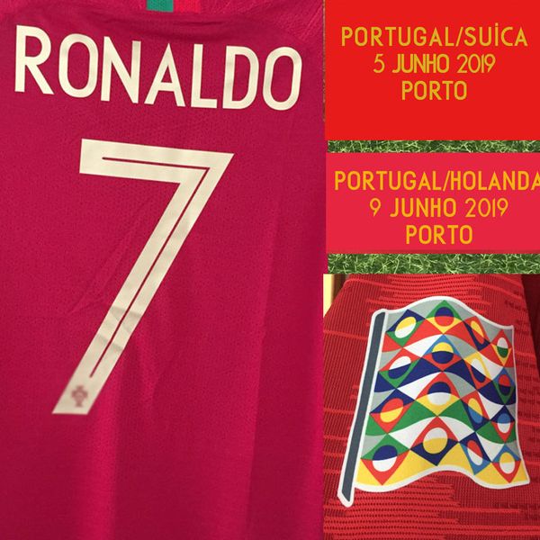 

2019 Финал Лиги Наций Роналд матч Изношенного Issue игрока Bernardo футбол патч Badge Домашн