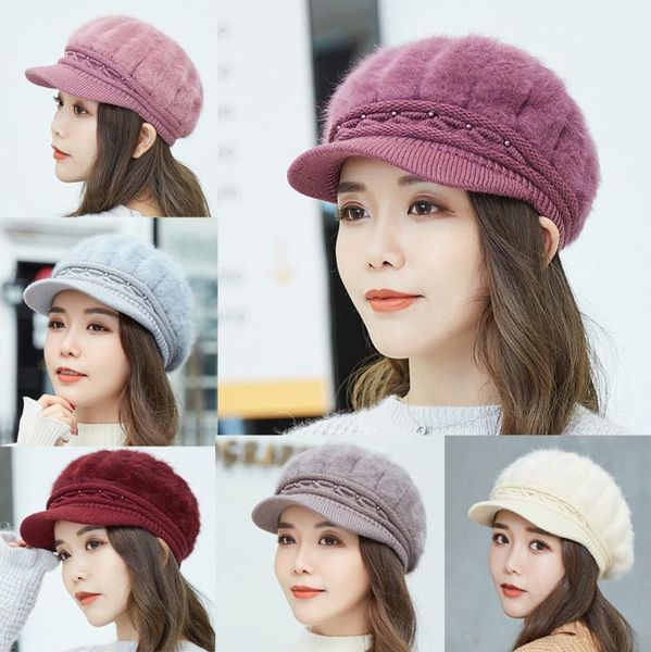 

women winter warm cap knitted hat beret baggy beanie hat slouch ski cap gorras para hombre, Blue;gray