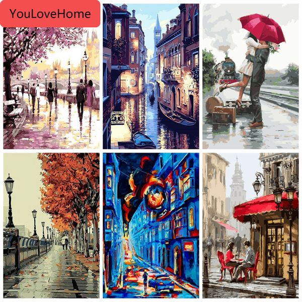 

живопись по номерам пейзаж diy paint by number холст живопись наборы для взрослых современный домашний декор красивая живопись по номерам