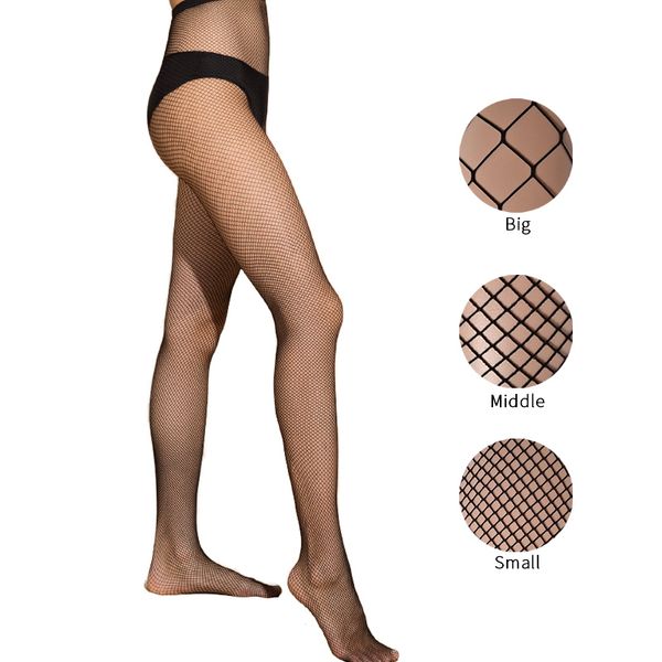 

socks & hosiery hollow out pantyhose black women tights stocking fishnet club party stockings female mesh ladies 2021, Black;white