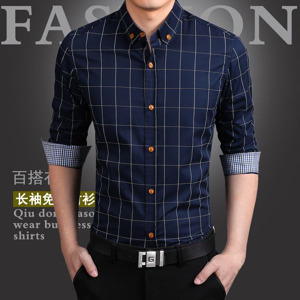 

red new autumn fashion brand men clothes slim fit men long sleeve shirt plaid cotton shirts casual shirt plus size -5xl, White;black