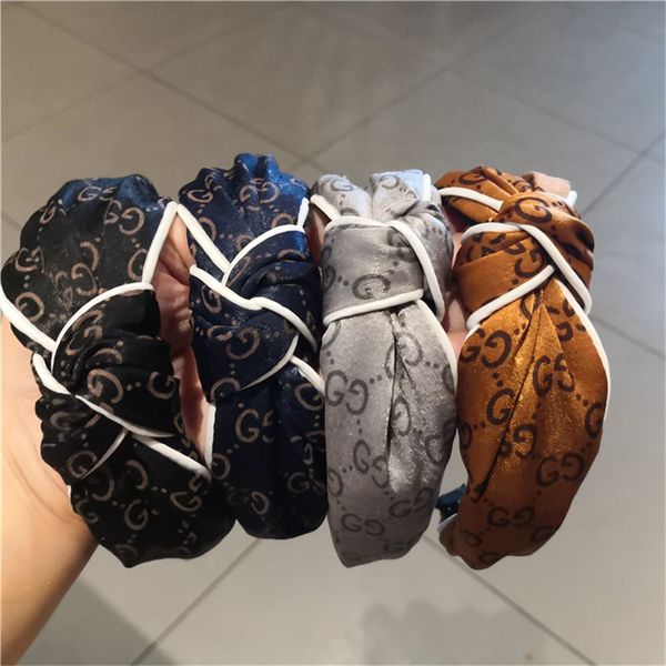 

headwear knotted headband vintage simple style stripe hair bee wide side hairpin sports headband hair accessories nine colors fashion, Black;brown
