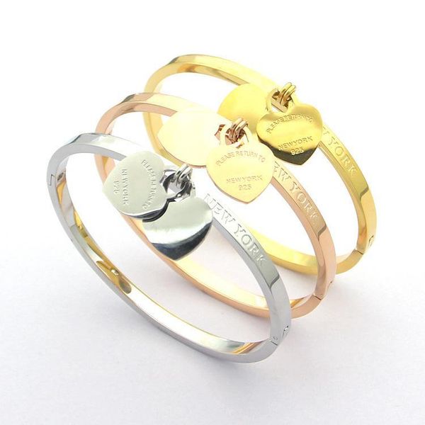 

2020 качество пятое поколение 18k золото титан стальной браслет мода классическая пара в форме сердца браслет для пар подарок, Black