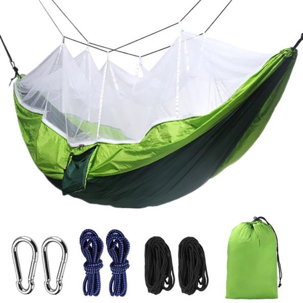 

parachute hammock with mosquito net portable camping hanging sleeping bed high strength sleeping swing camping hanger