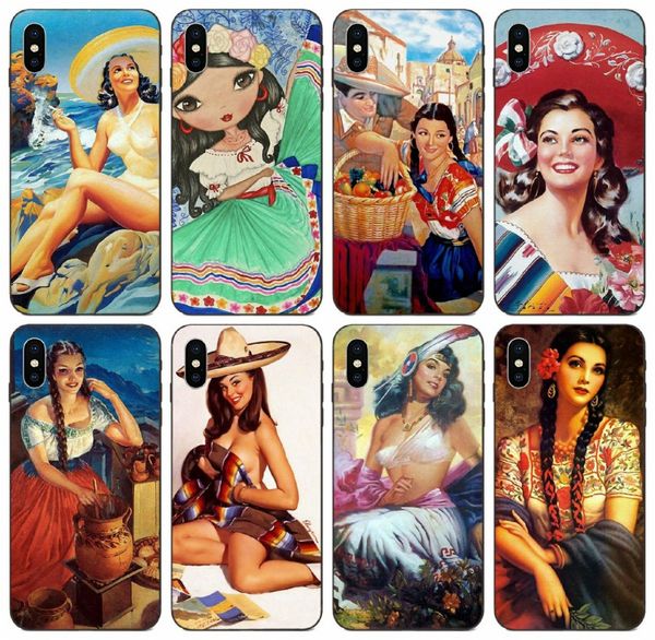 

[tongtrade] mexican girl art case for iphone 11 pro max 8 7 6s 5s plus x xs xr samsung a7 a6 s10 s9 huawei y6 sony xperia x drop proof case