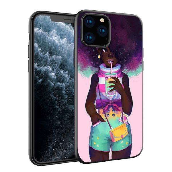 

fast shipping 2bunz melanin poppin cellphone cover for iphone 11 pro phone case fashion black girl soft tpu phone cover for samsung s10e