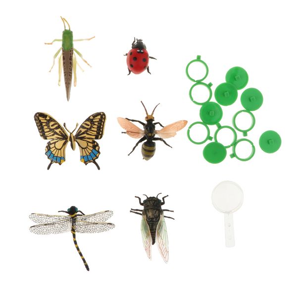 

6 pieces plastic bugs insects animal model kids toys party bag favor