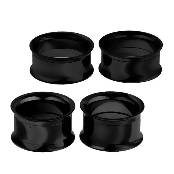 

2 pairs stainless steel double flare flesh ear tunnels plugs earlets gauges, Slivery;golden