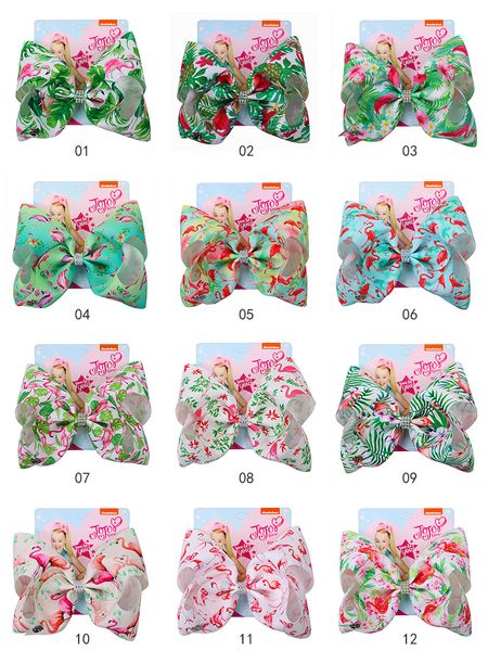 

JOJO SIWA Hair Bows Mermaid Flamingo Big Barrettes Colorful Hair accessories Crystal fashion lovely bow