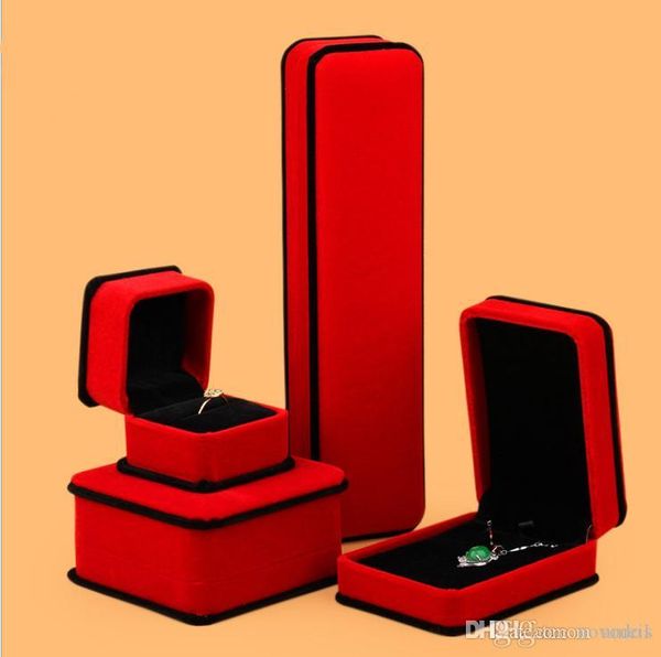 

velvet jewelry box for ring pendant bracelet necklet box for gift display jewelry earring casket el anillo de drop shipping, Black;white