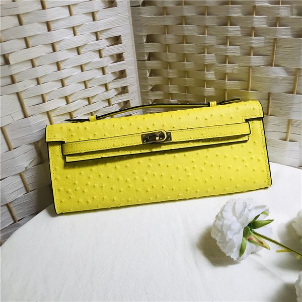 

2019 kylie package ostrich grain cowhide long fund hand take package mini- temperament dinner package