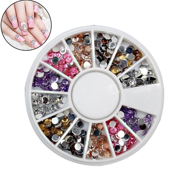 

12 grid 3d acrylic glitter nail art rhinestone sequins decor manicure tips