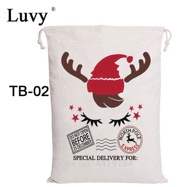 

luvy handmade christmas bag santa sacks 30pcs drawstring canvas candy bag santa claus party decoration kids christmas gift
