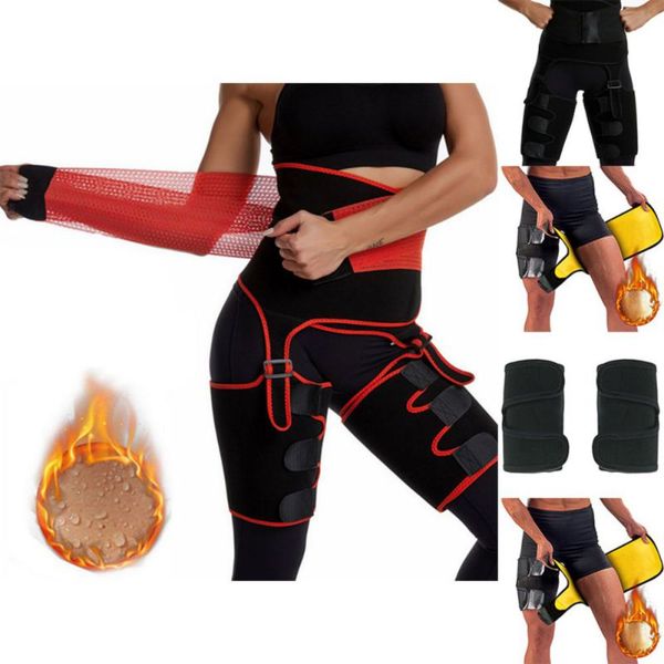 

3 in 1 adjustable waist bandage sweat body shapers one-piece hip belt arm sweat belt buttocks trainer slimming shaper *, Black;gray